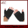 Swat Half Finger Airsoft Supple Leather Combat Gloves